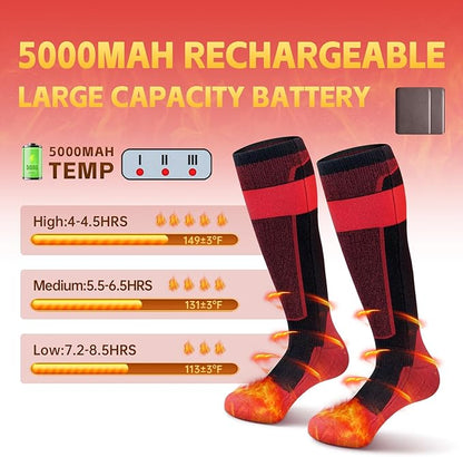 Heated Socks, Rechargeable 10000mah Battery Heated Socks for Men Women, Upgraded Washable Electric Thermal Warming Socks, App Control Winter Feet Warmer for Camping Hiking Skiing Outdoors