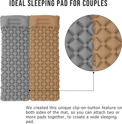 Sleeping Pad – Ultralight Inflatable Sleeping Mat, 75''*24'' Camping Sleeping Pad with Built-in Foot Pump,30s Step to InflateUltimate for Camping, Backpacking, Hiking
