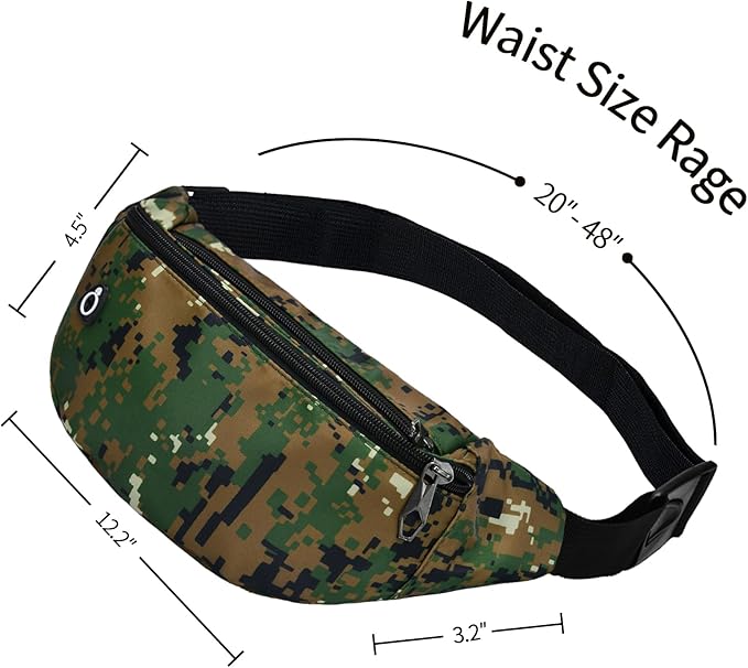 Fanny Pack for Men Women, Waterproof Sports Waist Bag Pack, Belt Bag for Travel Hiking Running