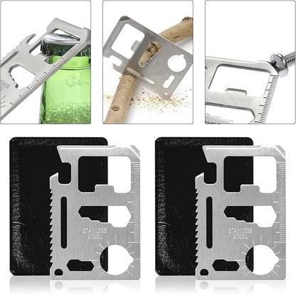18 in 1 Credit Card Tool Survival Multitool Pocket Tool Set,2 pieces11-in-1 Survival Credit Card Multitool Gift For Men Multipurpose Tactical Wallet Tool,Best gift for men.