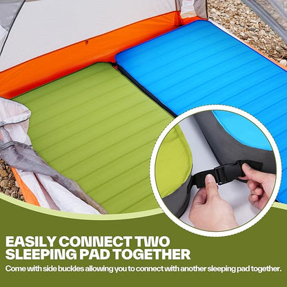 Sportneer Self Inflating Sleeping Pad, 4" Ultra-Thick Elasticity Foam Camping Mat with 10 R Value, 4-Season Insulated Durable Camping Pad Air Mattress for Car Travel Tent Home, 78" x 30"