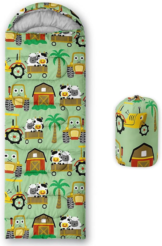 Kids Sleeping Bag for Boys Girls,Cute Puppy Print-Lightweight Warm Portable Outdoor Indoor-Waterproof Cold Weather Resistant Sleeping Bag for Camping Hiking