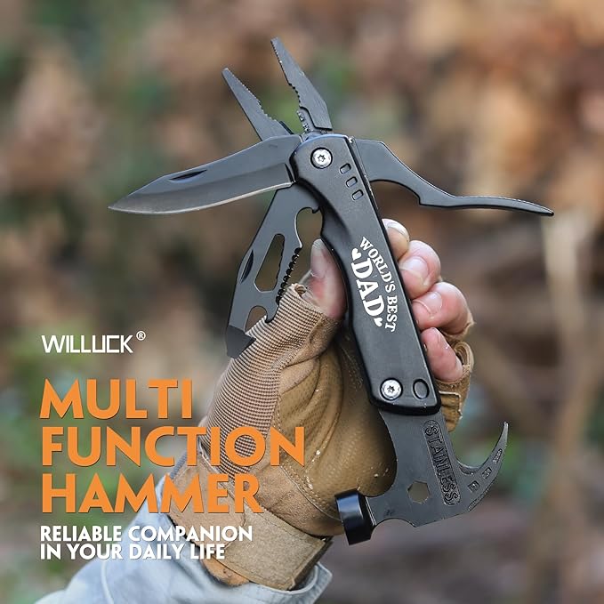 Fathers Day Ideal Gifts for Dad - Dad Gifts from Daughter Wife Son, Gifts for Dad - Fathers Day Best Dad Ever Gifts, Dad Birthday Gift -Multitool Hammer, Christmas Dad Gifts for Step dad, Husband, Men