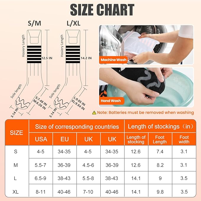 Heated Socks, Rechargeable Heated Socks for Men Women, Battery Powered Foot Warmer with APP Control for Winter Hunting Skiing Camping Hiking