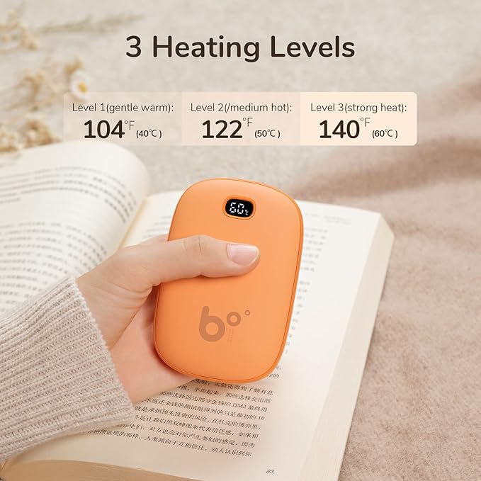 JISULIFE Hand Warmers, Rechargeable Electric Reusable Hand Warmers/Power Banks, Pocket Warmers with LED Display, Portable Hot Hands Hand Warmers for Outdoors Indoor, Gifts for Men Women Mom Dad