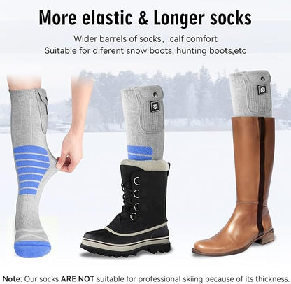 Heated Socks for Men Women 7.4V 22.2WH Battery 2023 Upgraded Heating Socks with APP Remote Control for Hunting Fishing Camping Hiking Outdoor Work(Blue,L)