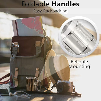 M-Tac 13,6oz Stainless Steel Hiking Mug Travel Coffee Cup with Handle