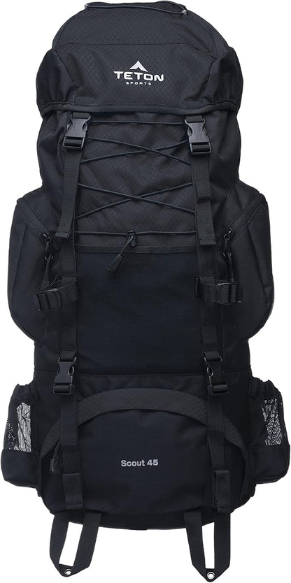 TETON 45L Scout Internal Frame Backpack for Hiking, Camping, Backpacking, Rain Cover Included