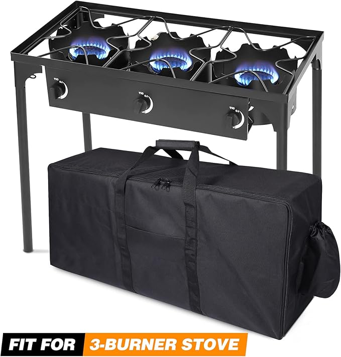 REDCAMP Camp Stove Burner Carry Bag for 3 Burner Stove, Large Stove Carry Case for Three Burner Stove Gas Grill Accessories