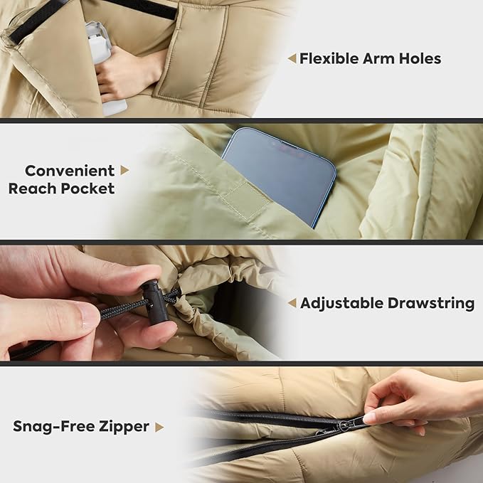 ICECO XL Sleeping Bags for Adults Cold Weather, 0 Degree Sleeping Bag, 3 Seasons Backpacking Sleeping Bag for Kids, Adults, Warm & Washable Winter Sleeping Bags for Camping, Traveling, Outdoor