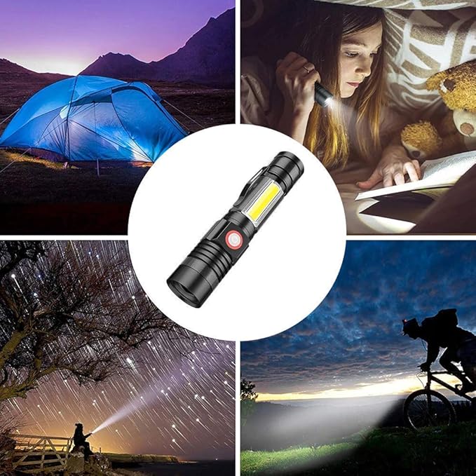 LED Tactical Flashlight, Magnetic Flashlight, 2000 Lumens Super Bright Flash Light with COB Work Light, Waterproof, 4 Modes, Pocket LED Flashlights for Outdoor Camping Emergency