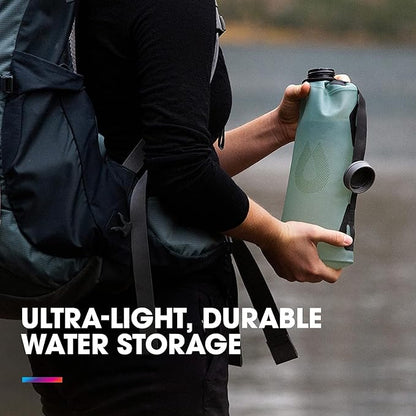 HydraPak Seeker - Collapsible Water Storage (4L/140oz) - BPA & PVC Free Camping Hydration Reservoir Bag - Sutro Green