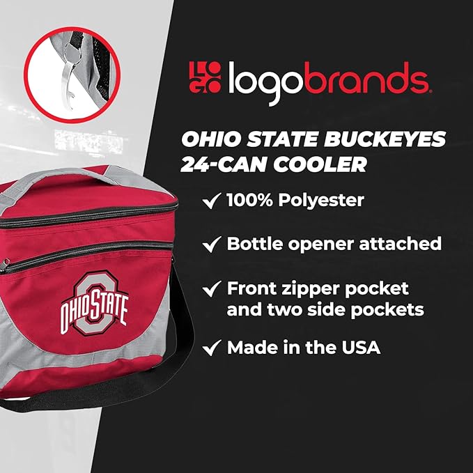 Logo Brands NCAA Unisex Adult 24-Can Cooler with Bottle Opener and Front Dry Storage Pocket, One Size, Multicolor