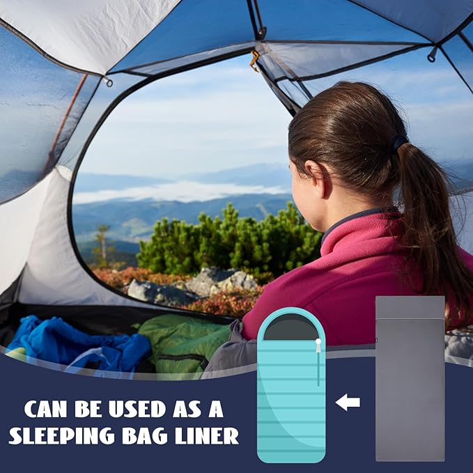Preboun 4 Pcs Sleeping Bag Liner Ultralight Adult Sleep Sack Travel Camping Sheets Self Tan Sleep Sack Lightweight Sleeping Bags for Adults and Kids Hotels Camping Hiking Backpacking Bed