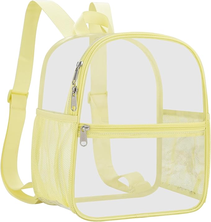 Oraben Clear Backpack for Stadium Events Clear Stadium Backpack 12x6x12 Bag (Nylon Shoulder Straps, Yolk Yellow)