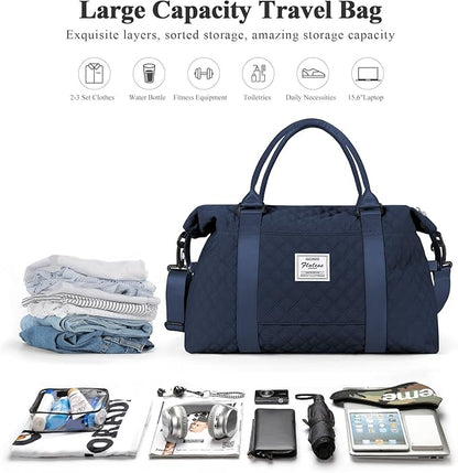 Travel Duffel Bag,Sports Tote Gym Bag,Shoulder Weekender Overnight Bag for Women
