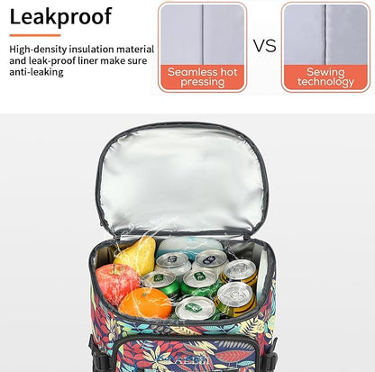 Kalesi Cooler Backpack 36 Cans Lightweight Insulated Backpack Cooler Leak-Proof Travel Camping Lunch Backpack Outdoor Cutlery Backpack for Men and Women