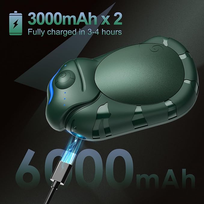 Hand Warmers Rechargeable 2 Pack, Chameleon-Shaped Electric Hand Warmers, Up to 20 Hrs Portable Reusable Pocket Heater Gift for Men, Women, Christmas, Outdoor, Camping, Golf