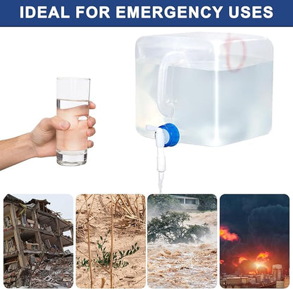 4 Pack Collapsible Water Jug for Camping, Foldable Water Storage Containers with Spigot, BPA Free Water Tank, Large Camping Water Dispenser for Emergency,Survival Kit (2.6 Gallon)