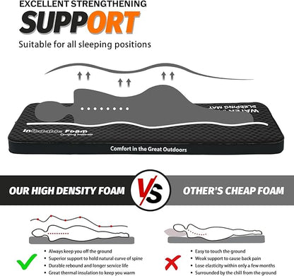 Self Inflating Sleeping Pad, 4in Ultra-Thick Foam Camping Mattress with Air Pump Sack Small Single Size, Sleeping Mats for Adults Inflatable Camping Pad, Single Bed, Travel, Car, Tent, Home, Black7