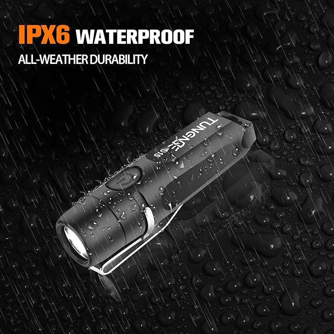 Rechargeable Keychain Flashlights, 650 High Lumens EDC Pocket Flashlights, Mini Flashlight Be Used for Camping Outdoors Emergency（Black）