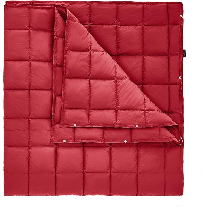 KingCamp Camping Blanket Lightweight, Multifunctional Warm Puffy Outdoor Blanket with Snap Button, Water Repellent, Packable, for Travel, Airplane, Hiking, Picnic