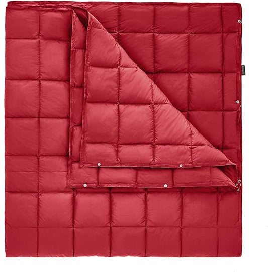 KingCamp Camping Blanket Lightweight, Multifunctional Warm Puffy Outdoor Blanket with Snap Button, Water Repellent, Packable, for Travel, Airplane, Hiking, Picnic