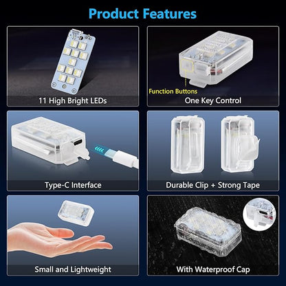 PIFOOG Running lights for Runners LED RGB Rechargeable Clip on Light