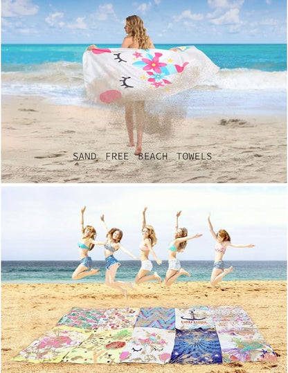 HAOKUN Unicorn Microfiber Beach Towel Large