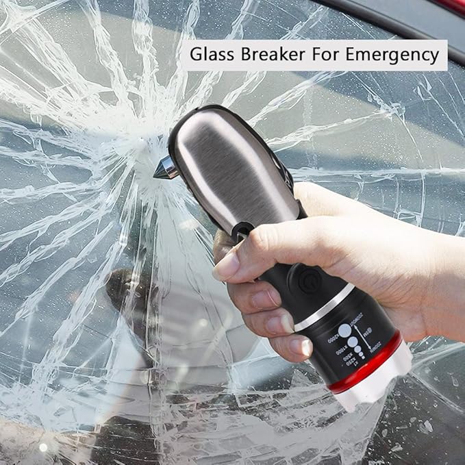 Multi Tool LED Flashlight,Surivival Tools for Cars, Emergency and Camping, ALL IN One Tactical Torch Light with Hammer Seatbelt Cutter Knief Bottle Opener Scissors Screwdrivers