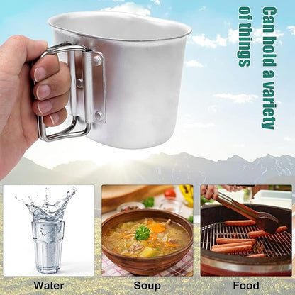 1 Quart Canteen Kit Portable Canteen Hydration Canteens Water Bottle with Reinforced Nylon Bottle Pouch Cover Bag,Aluminum Cup and Waist Belt for Backpacking Hiking Camping Climbing Outdoor Activities