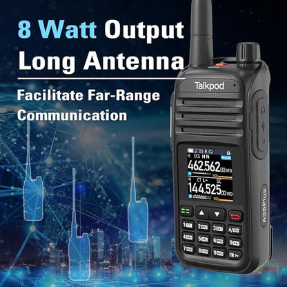 A36Plus Max Ham Radio Handheld, Airband Receiving and Scanning, Dual Band Long Range Two Way Radios with 3200mAh Rechargeable Battery, 1.44 inch Color Screen-2Pack (Black)