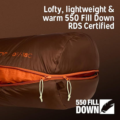 Kelty Supernova Down Sleeping Bag, Compact + Lightweight, Roomy Shape for All Body Types and Sleep Positions, Recycled Shell Fabrics