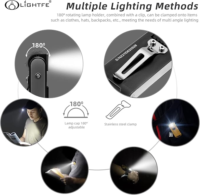 LIGHTFE MK62 Mini Keychain Flashlight USB Rechargeable Flashlight 280 Lumens Knuckle Head Long Runtime High Waterproof for Everyday Carry Camping Emergency LED Light Torch
