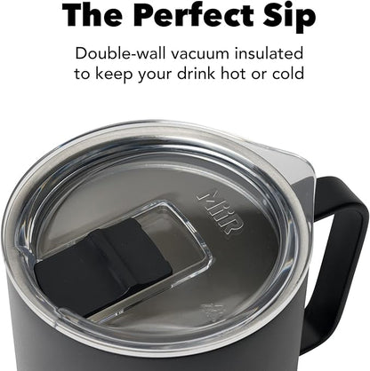 MiiR, Camp Cup, Vacuum Insulated, Stainless Steel with Slide Lid, BPA Free, Black, 20 Fluid Ounces