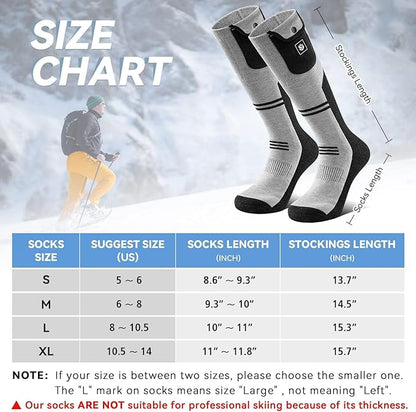 Heated Socks for Men Women Rechargeable Washable APP Remote Control 7.4V Battery Electric Heating Socks for Hunting Ice Fishing Camping Hiking Skiing Outdoor Work