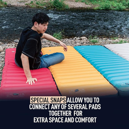 ZOOOBELIVES 3D Wrapping Inflatable Camping Sleeping Pad with Built-in Pump, Extra Thick and Wide, Ultimate Comfortable Compact Camp Air Mat for Tent, Car Traveling and Backpacking - Airlive2000X