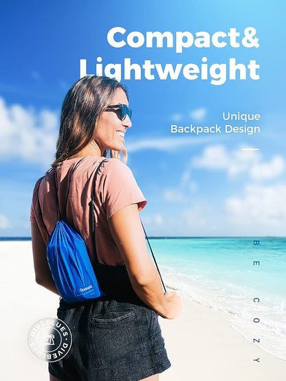 OCOOPA Beach Blanket, Sand Free, Large Oversized Beach Blanket, Comfortable Parachute Nylon, Cozy& Chic, Compact& Light, Reinforced Windproof, 4 Stakes&1 Travel Bag, S09