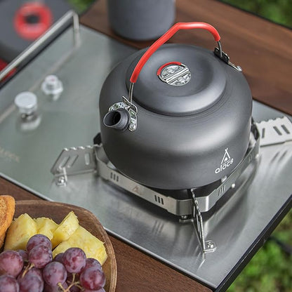 Alocs 1.4L Kettle Teapot, Portable Camping Coffee Pot, Hard-Anodized Aluminum Camping Kettle, Compact Tea Kettle for Stove Top, Outdoor, Hiking, Camping, Picnic and Traveling.