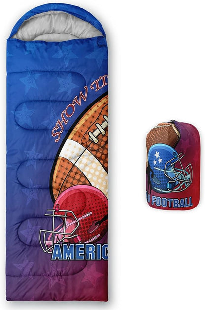 Kids Sleeping Bag for Boys Girls,Cute Puppy Print-Lightweight Warm Portable Outdoor Indoor-Waterproof Cold Weather Resistant Sleeping Bag for Camping Hiking