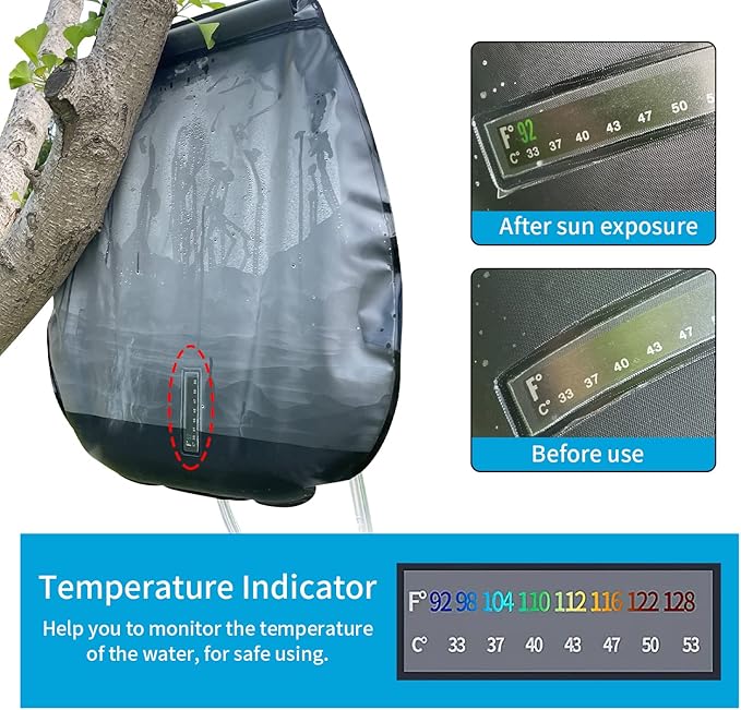 Sutekus Camping Shower Solar Shower Bag 5 Gallon Portable Camping Shower Bag for Outdoor Camping Hiking Beach Swimming Traveling