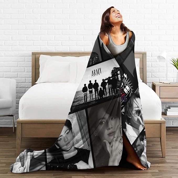 Blanket 50"X60" Soft and Comfortable Warm Fleece Throw Full Picture of Idol Group Blankets
