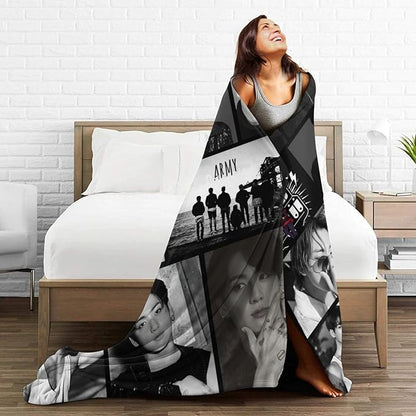Blanket 50"X60" Soft and Comfortable Warm Fleece Throw Full Picture of Idol Group Blankets