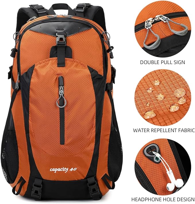 40L Waterproof Lightweight Hiking,Camping,Travel Backpack for Men Women