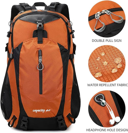 40L Waterproof Lightweight Hiking,Camping,Travel Backpack for Men Women