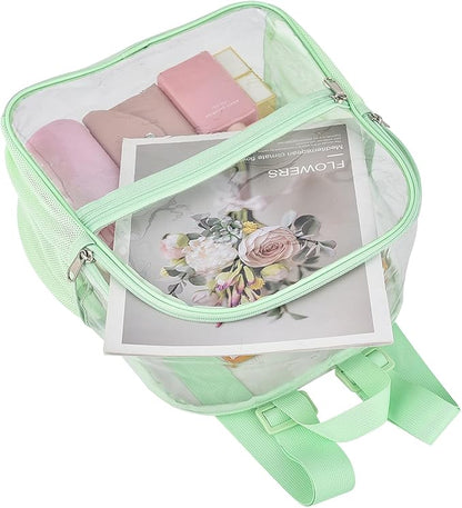 Oraben Clear Backpack for Stadium Events Clear Stadium Backpack 12x6x12 Bag (Nylon Shoulder Straps, Avocado Green)