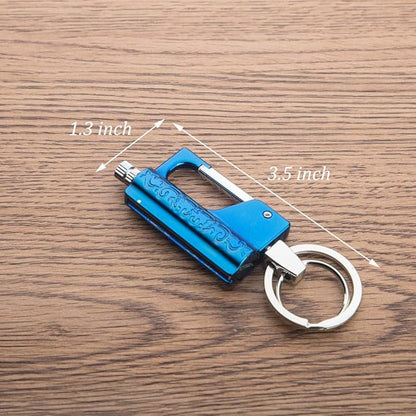 BOLLAER Outdoor Emergency Fire Starter Flint Match Lighter Keychain, Flint Metal Matchstick Fire Starter with Keychain for Camping Hiking Best Gift (Blue)
