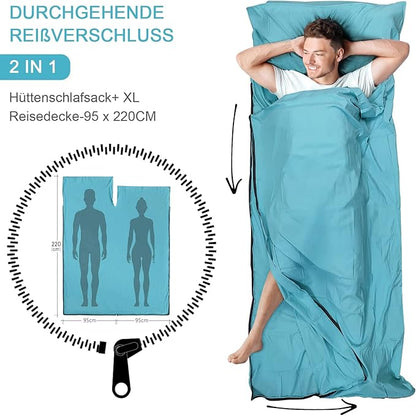 Sleeping Bag Liner, Adult Sleep Sack & Travel Sheets, Lightweight Single and Portable Camping Sleeping Bag Liners - Ideal for Traveling, Hostels and Camping