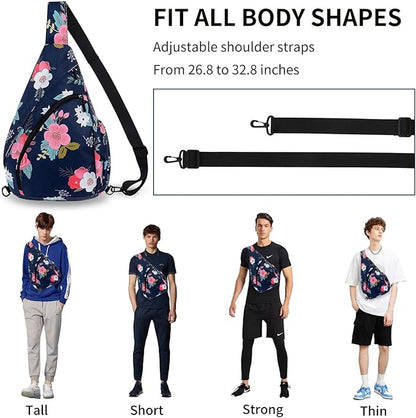 HUA ANGEL Crossbody Sling Bag for Men & Women Lightweight Waterproof Chest Shoulder Bag for Travel Hiking & Everyday Use