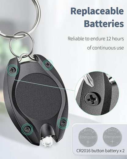 Uniclife 5 Pack LED Keychain Flashlight Mini LED Keychain Light 14 Lumen Portable Ultra Bright Battery Powered Key Ring Torch for Outdoor Camping Party Hiking and Emergency Lighting